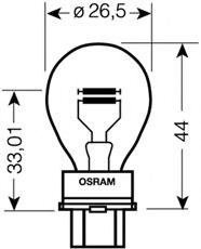 3157 OSRAM Bulb, indicator; Bulb, stop light; Bulb, rear fog light; Bulb, reverse light; Bulb, tail light