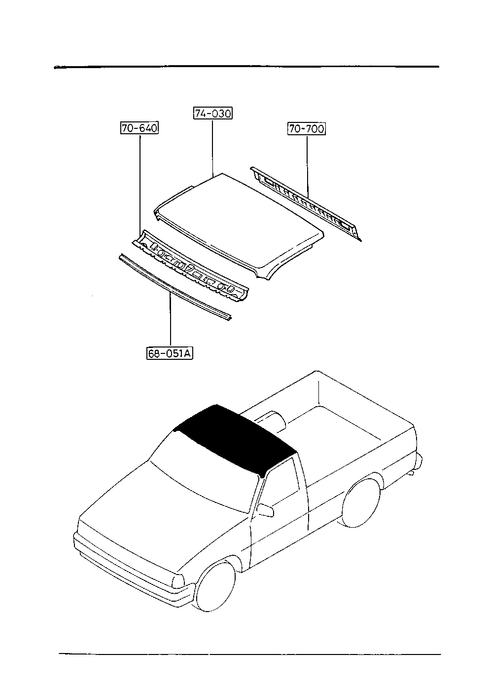 ROOF PANELS (LONG BED) для Mazda B2000 B2000