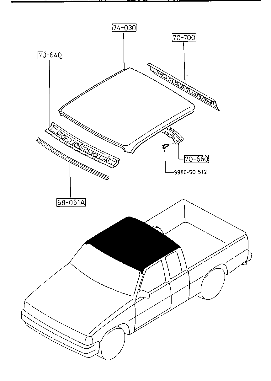 ROOF PANELS (CAB PLUS) สำหรับ Mazda B2000 B2000