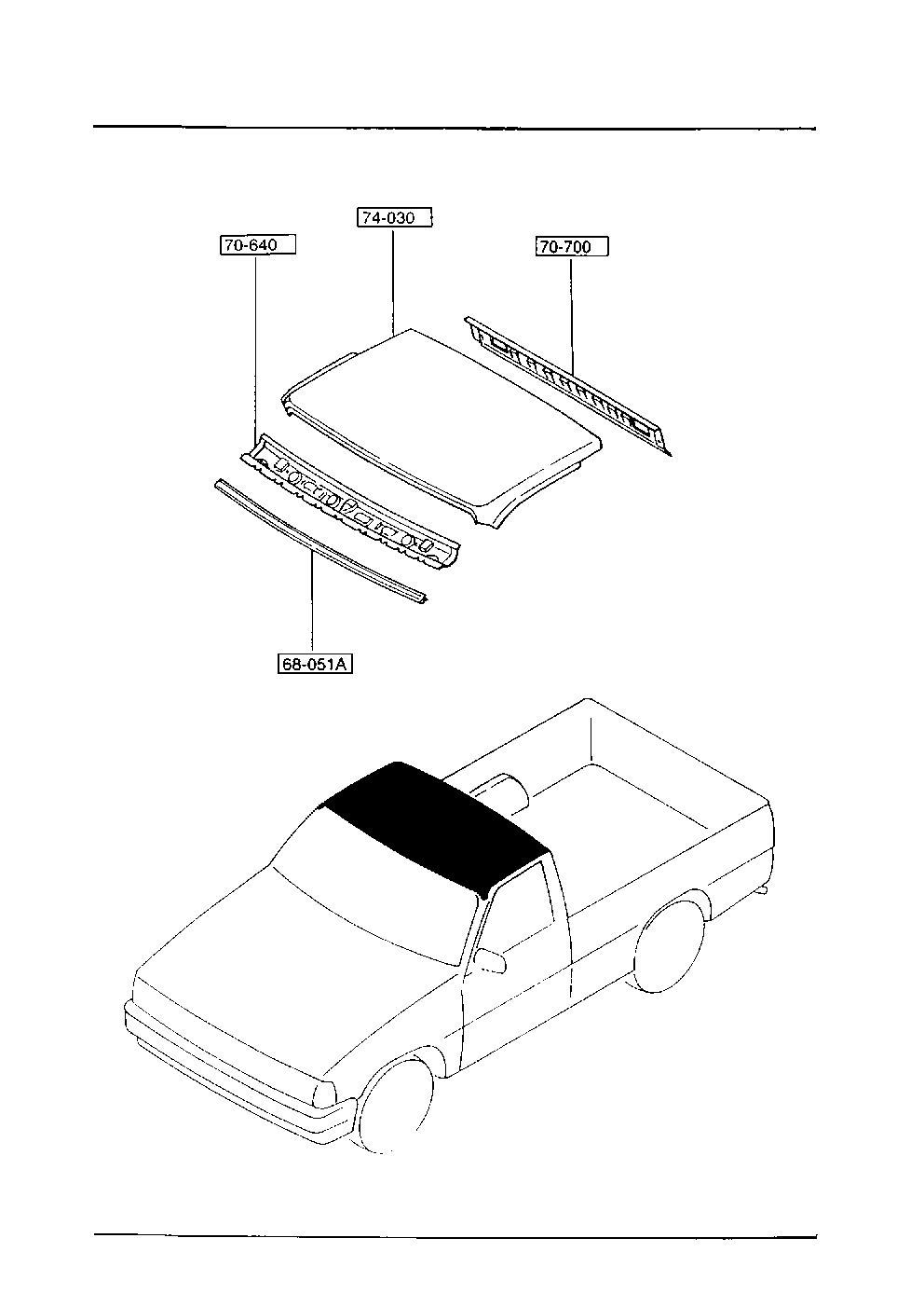 ROOF PANELS (PICKUP) for Mazda B2000 B2000