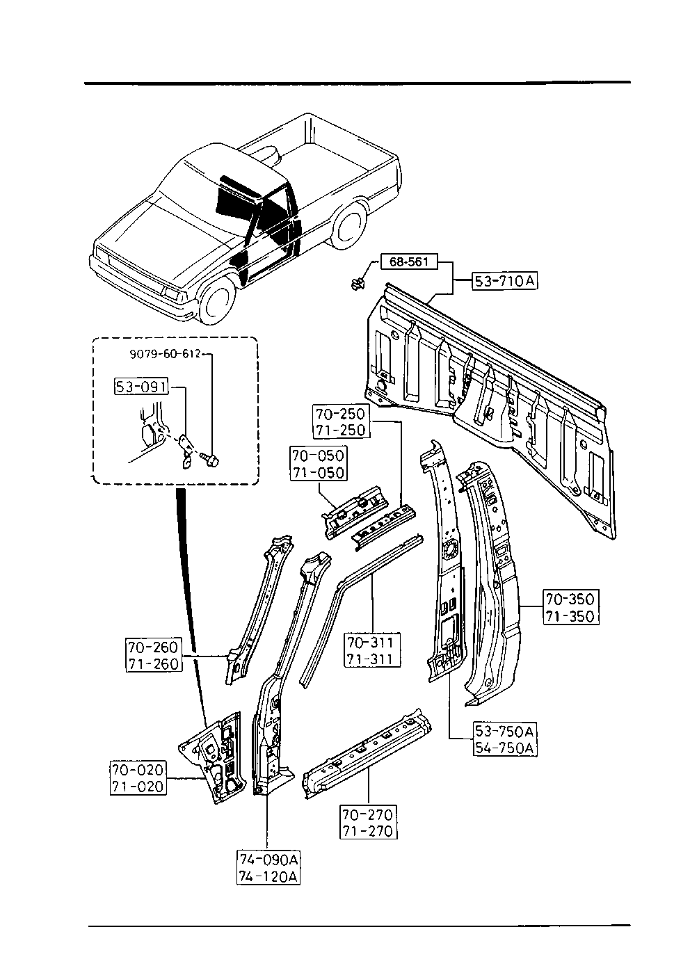 SIDE PANELS (LONG BED) pre Mazda B2000 B2000