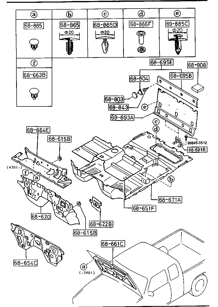 FLOOR MATS & PADS (CAB PLUS) pre Mazda B2000 B2000