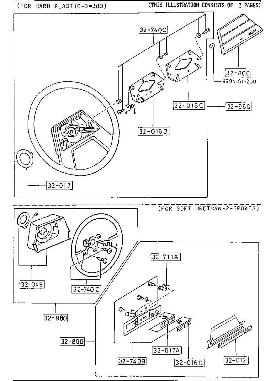 STEERING WHEEL (4X4) のために Mazda B2000 B2000