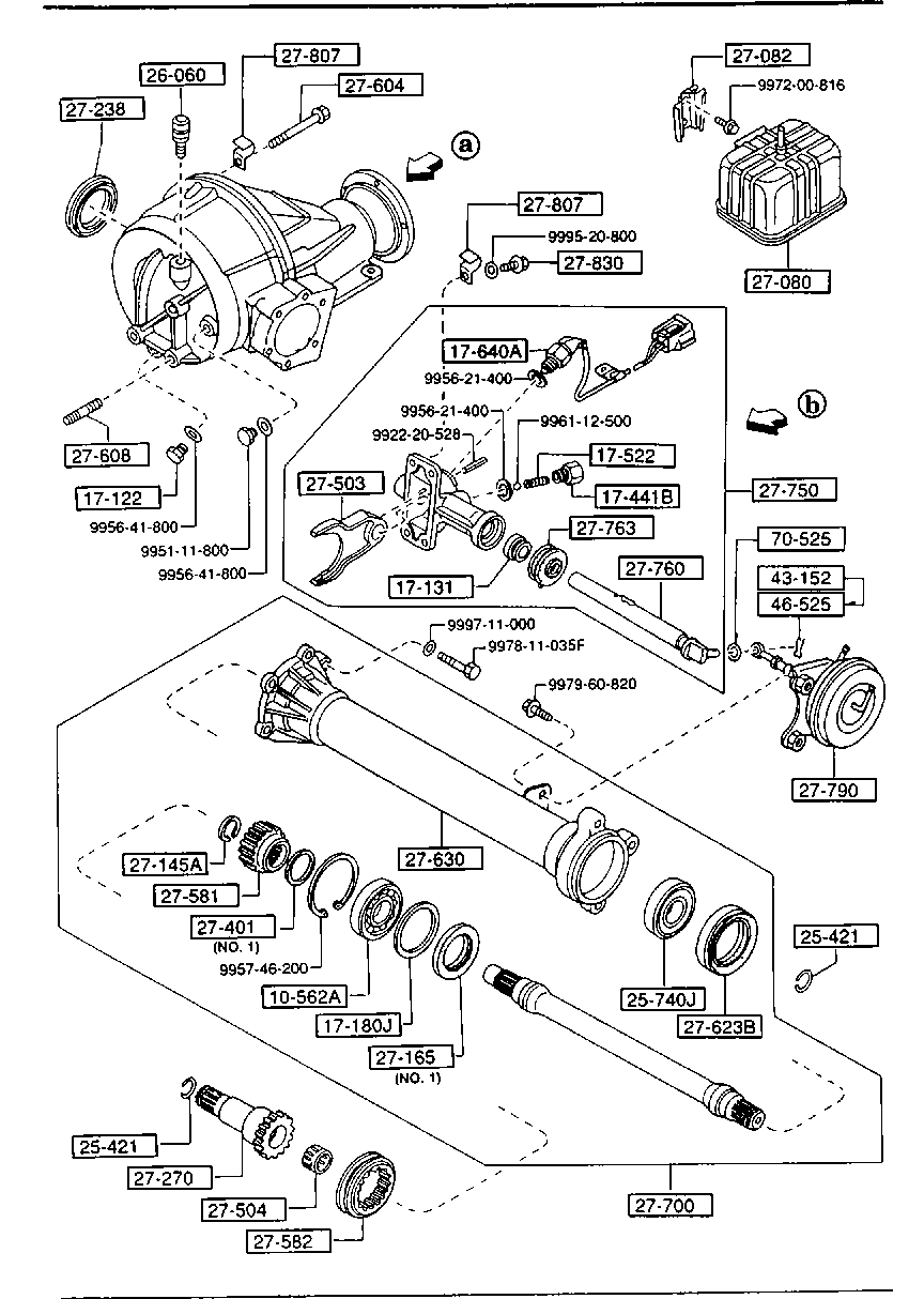 FRONT DIFFERENTIALS (4X4) pre Mazda B2000 B2000