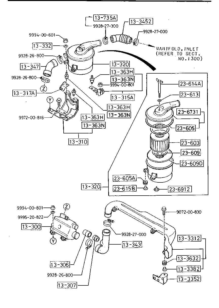 AIR CLEANER (DIESEL) for Mazda B2000 B2000