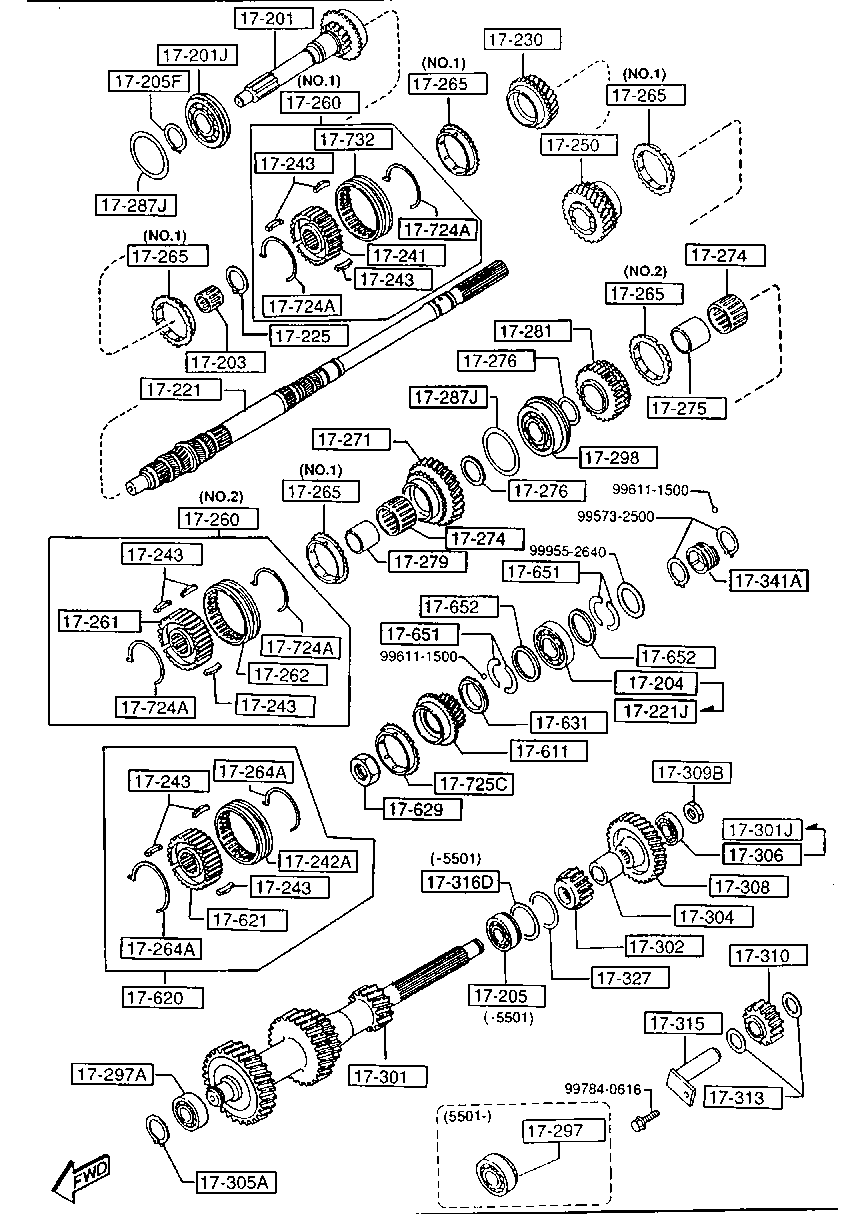 TRANSMISSION GEARS(MANUAL) (2000CC) for Mazda B2000 B2000